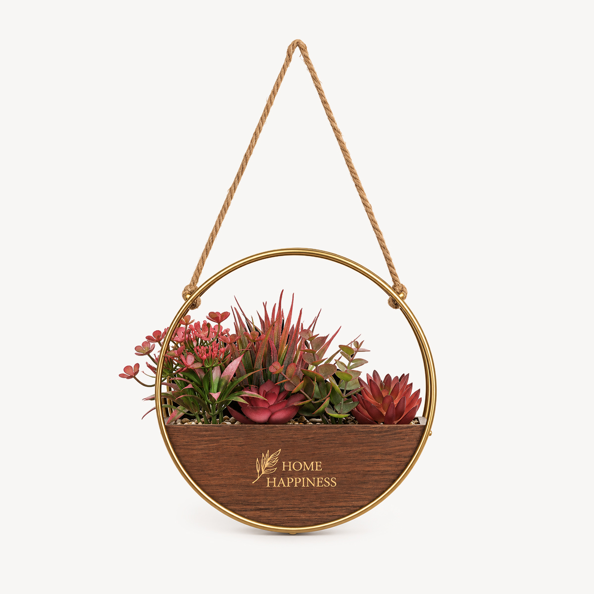 Vaso suspenso com planta artificial 20cm