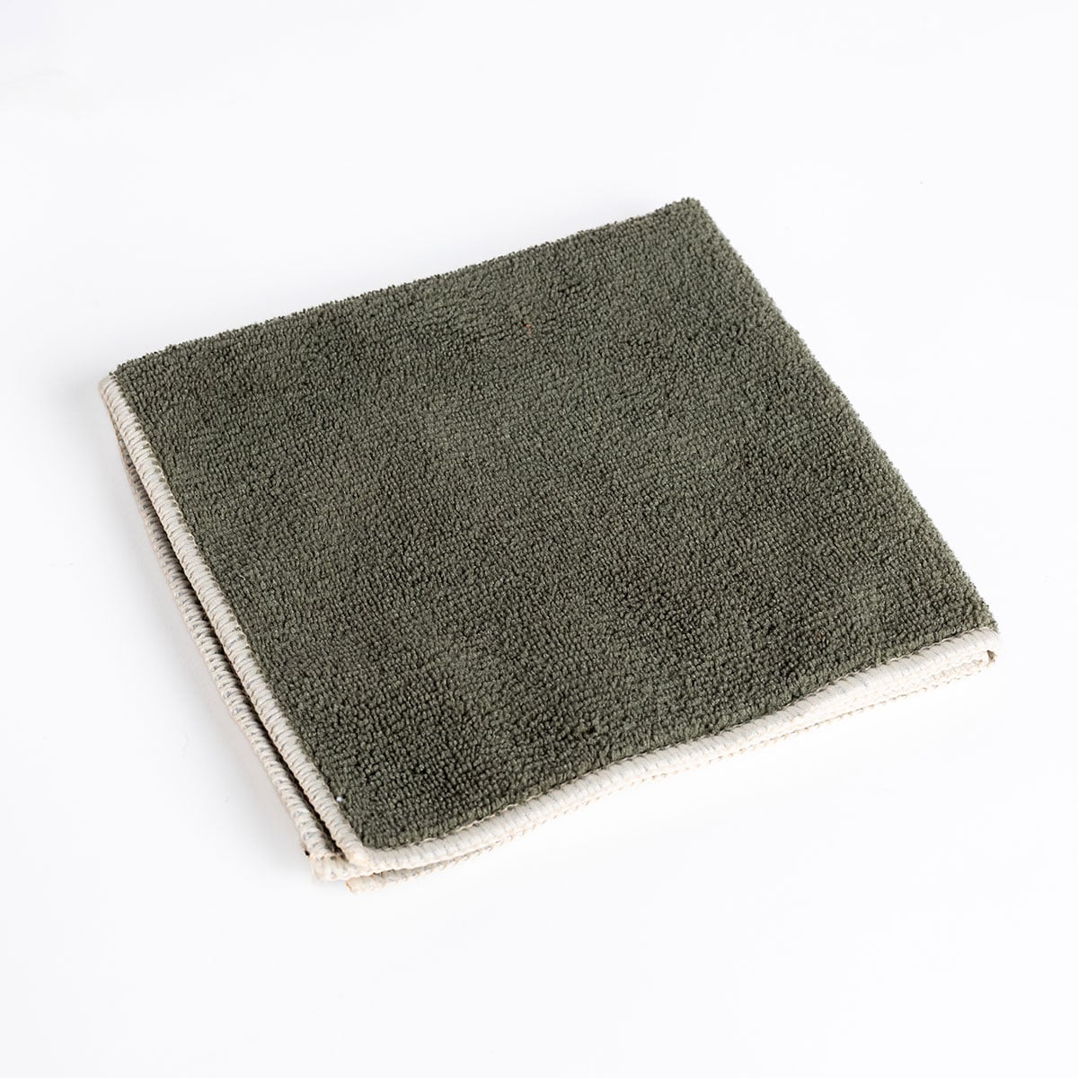 Conjunto de 3 panos microfibra verde caqui 34x34cm