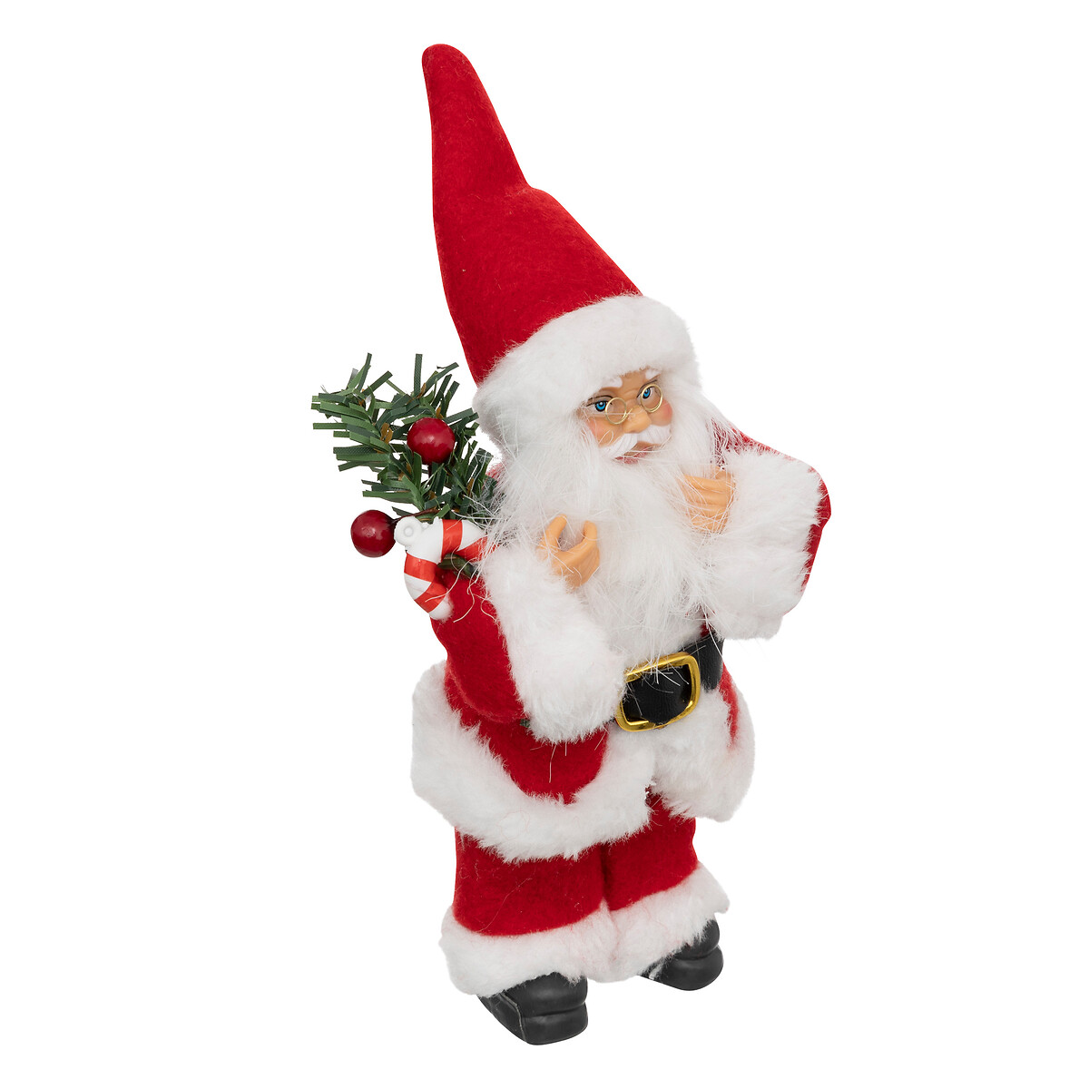 Figura pai natal tradicional com saco 18cm