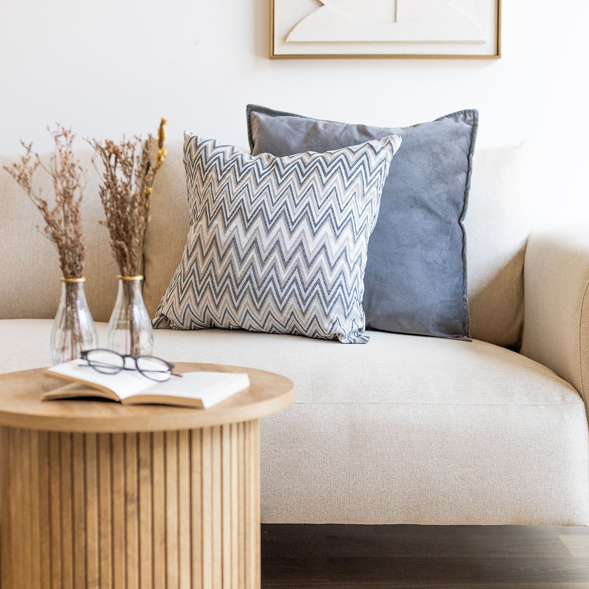 Almofada decorativa VEXUS cinza e bege 50x50cm