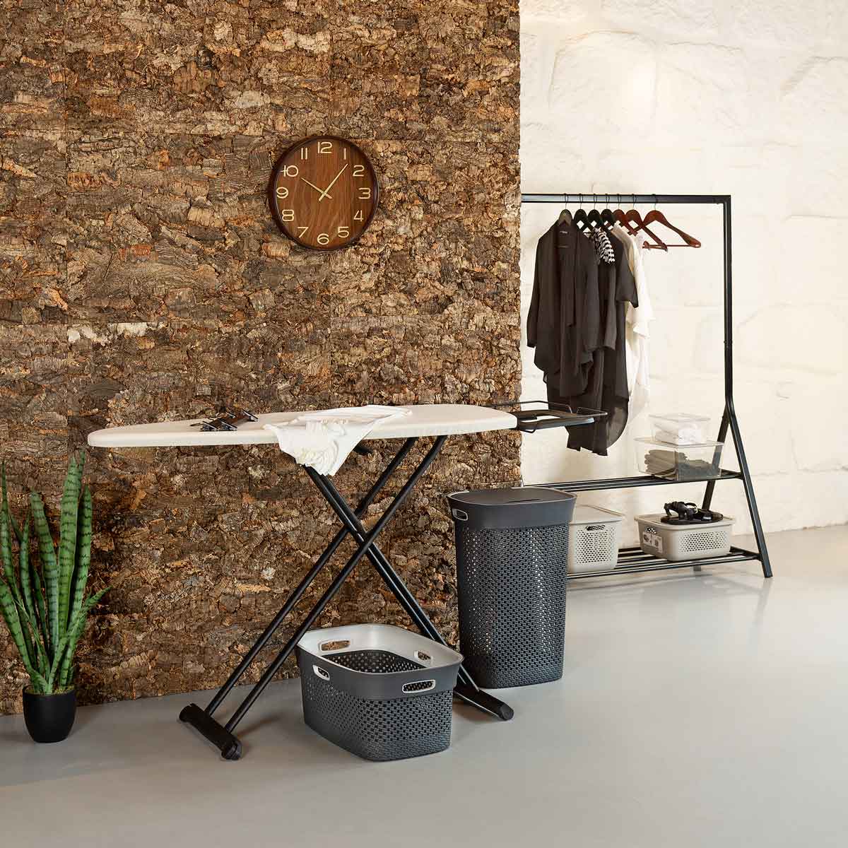 Cesto de roupa wc PURL cinza 60l