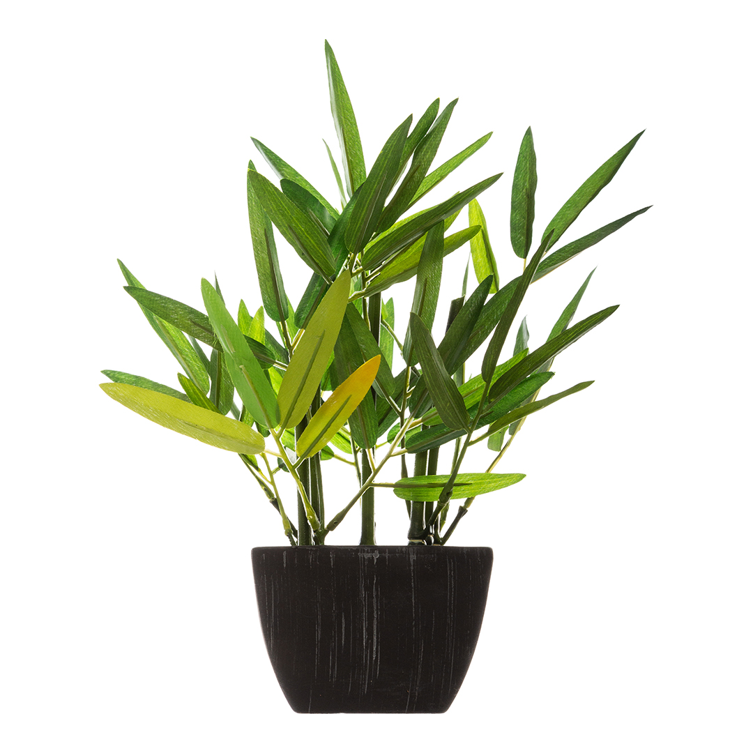Vaso com planta de bambu artificial