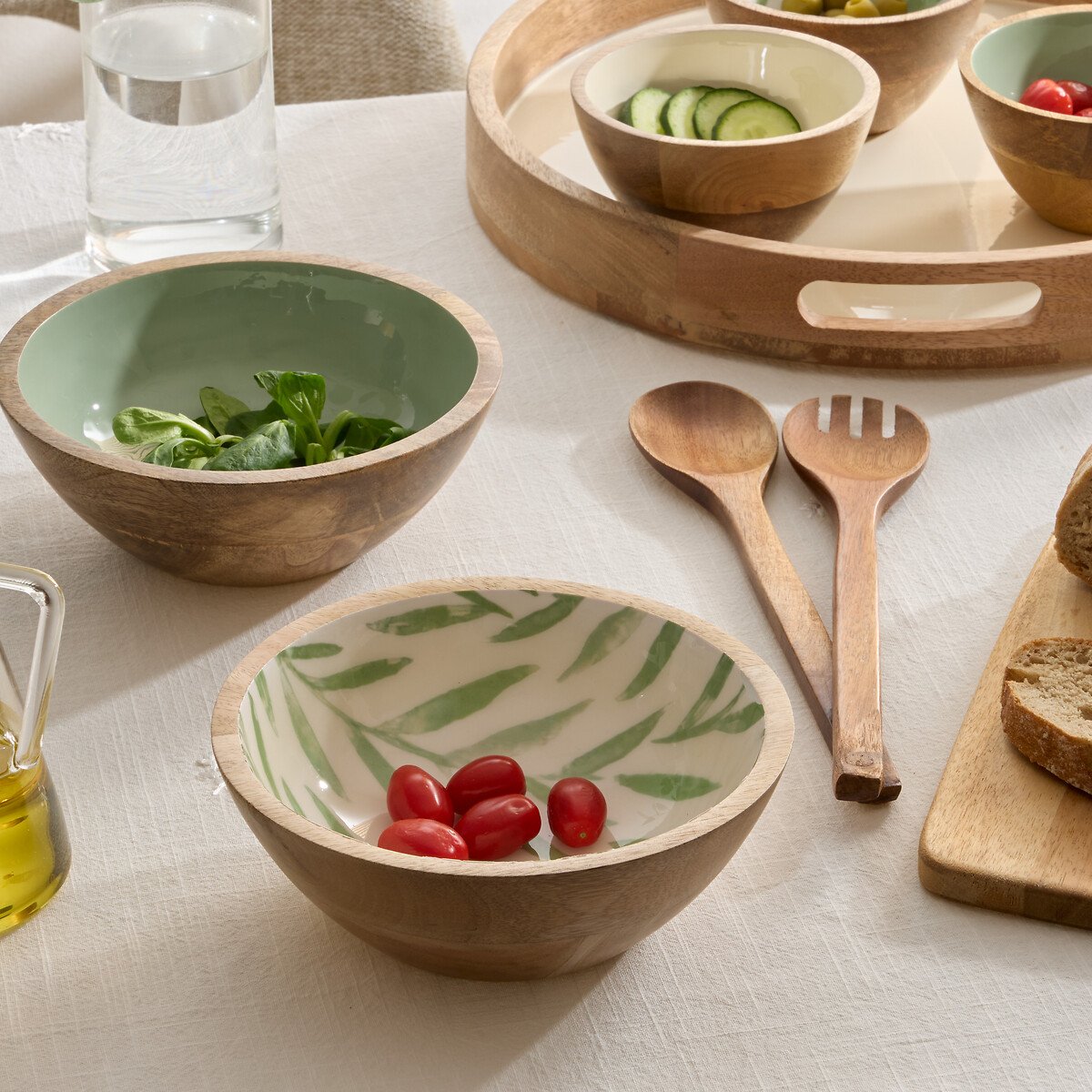 Saladeira INAYA verde em madeira mango 25cm