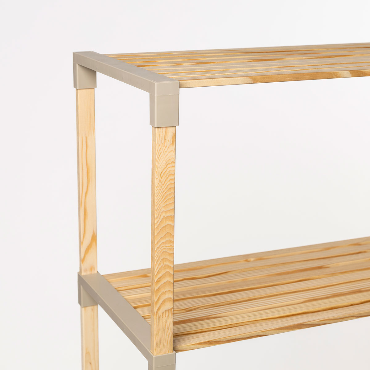 Estante para m&aacute;quina de lavar bege em madeira