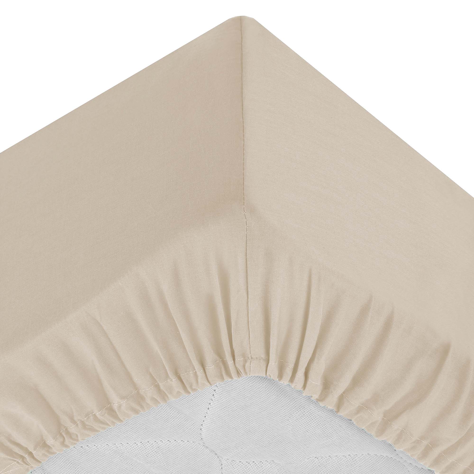 Lençol ajustável bege 90x190cm,  Lençol ajustável bege 90x190cm