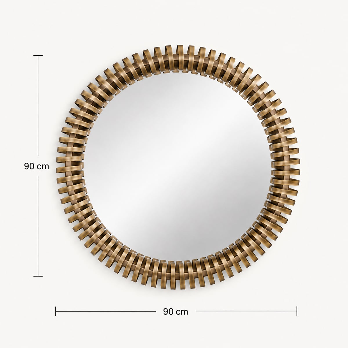 Espelho de parede BARREL dourado 90cm