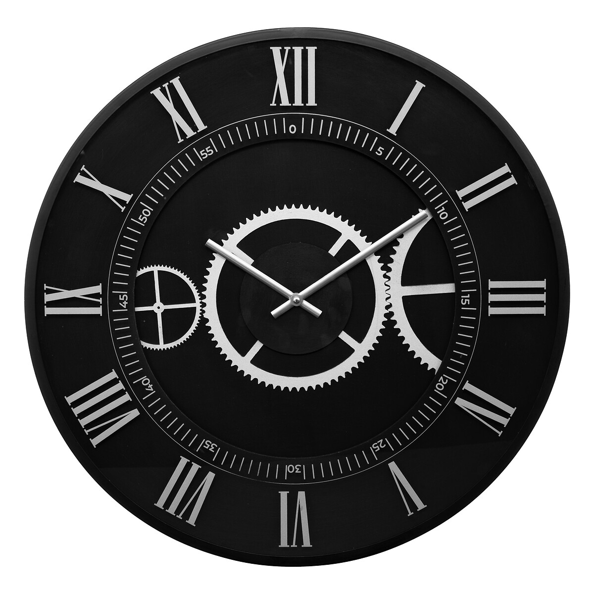 Relógio de parede KERIAN preto 57cm,  Relógio de parede KERIAN preto 57cm