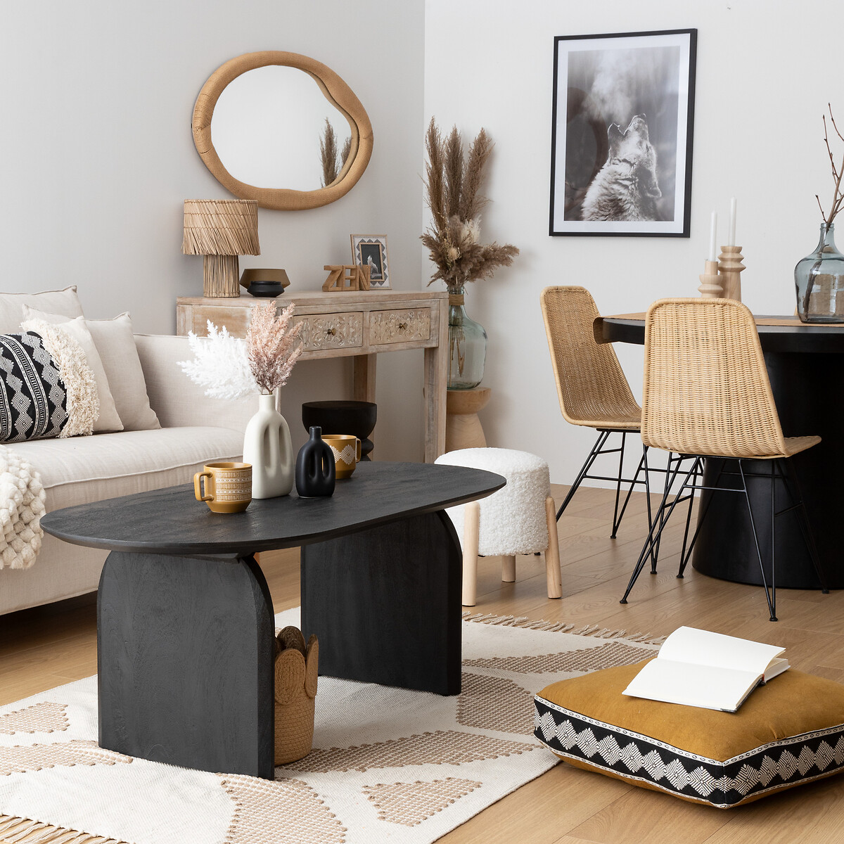 Mesa de centro ISANA preta 120cm