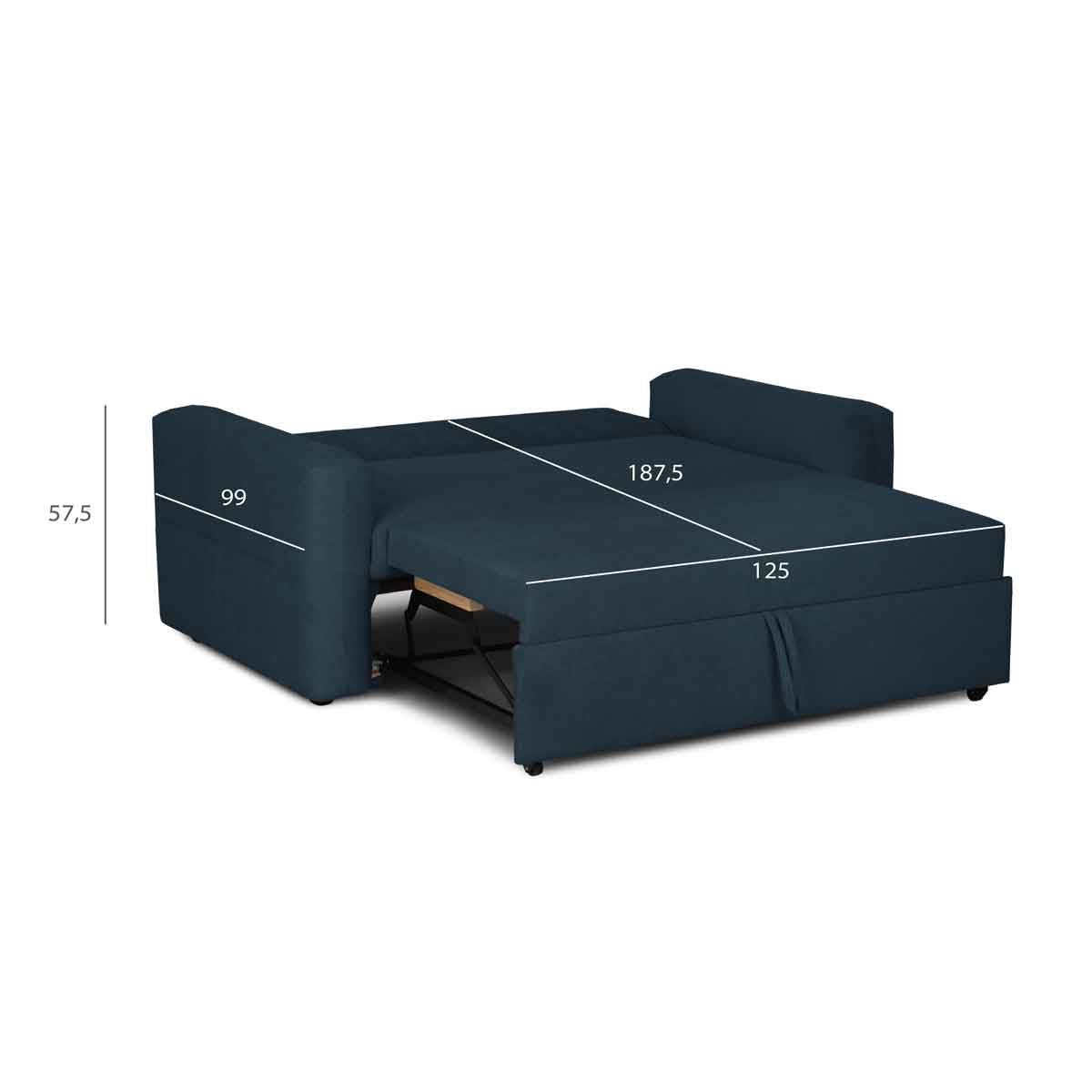 Sofá cama BAKU azul 3 lugares