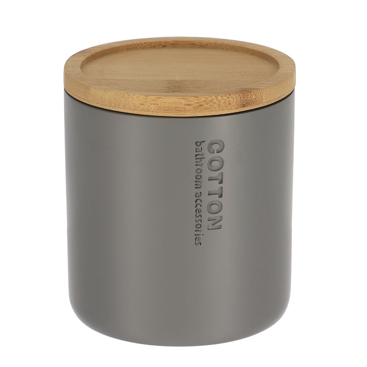 Caixa para algod&atilde;o redonda cinza