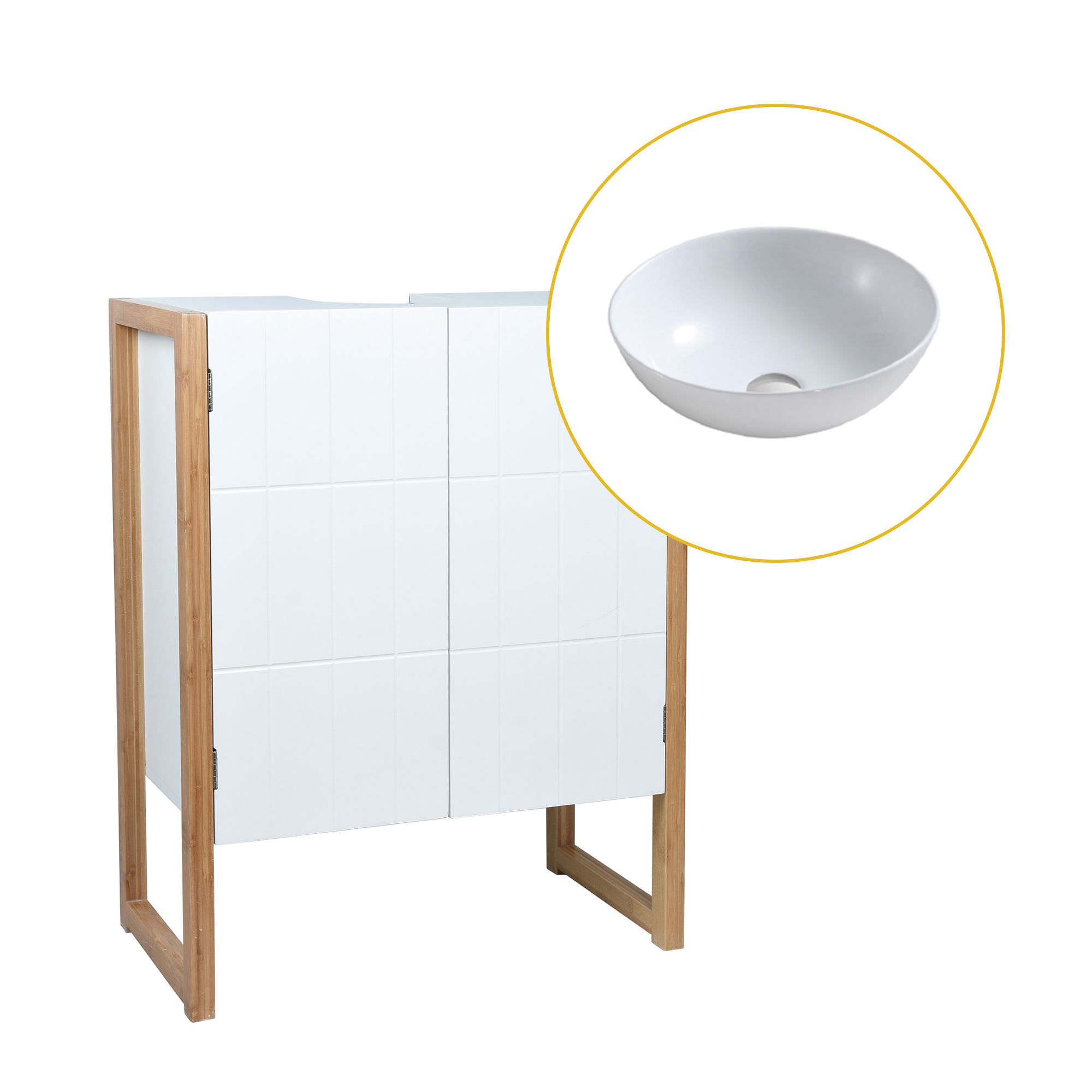 M&oacute;vel Wc Bambu C/Lavat&oacute;rio