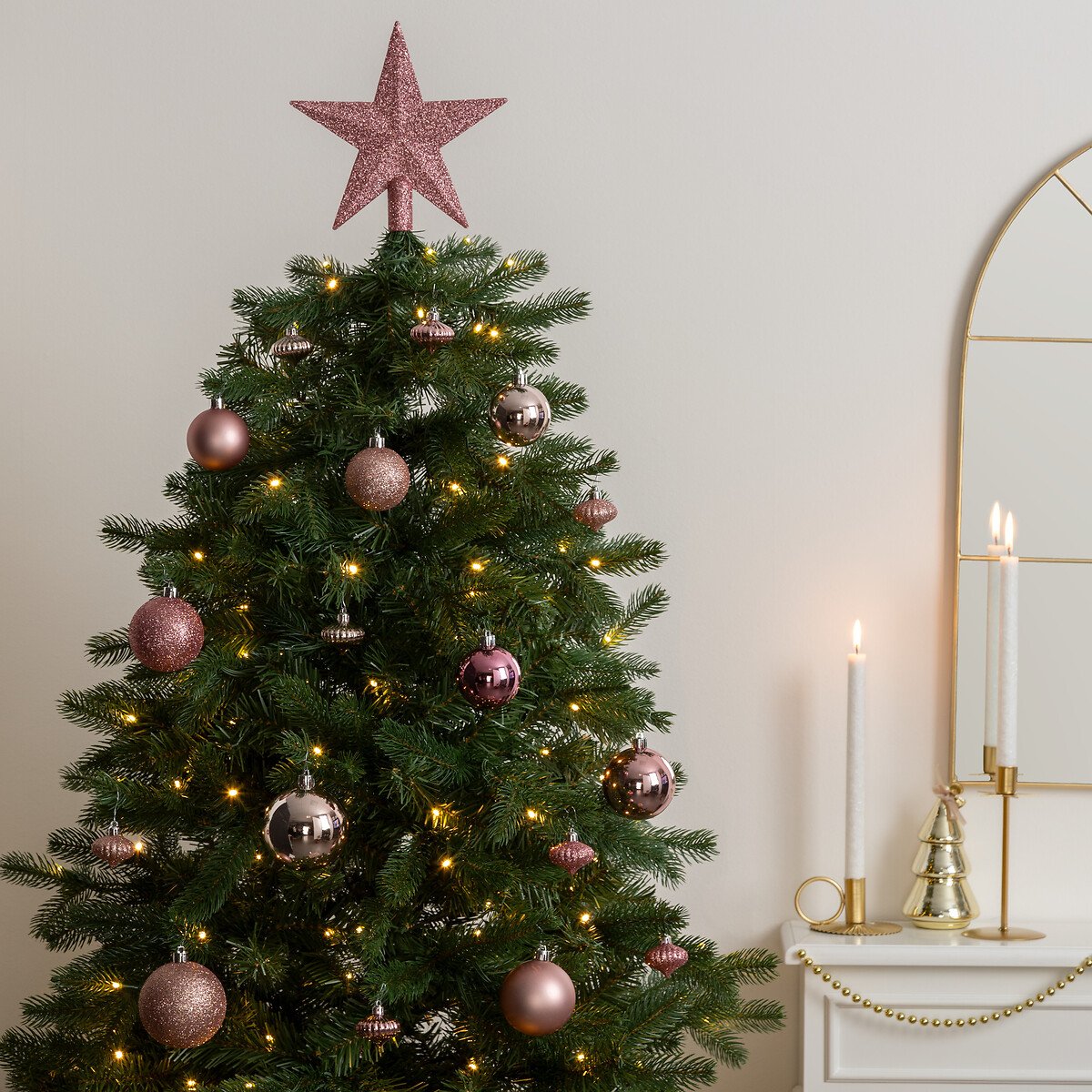 Conjunto de 18 peças rosa para árvore