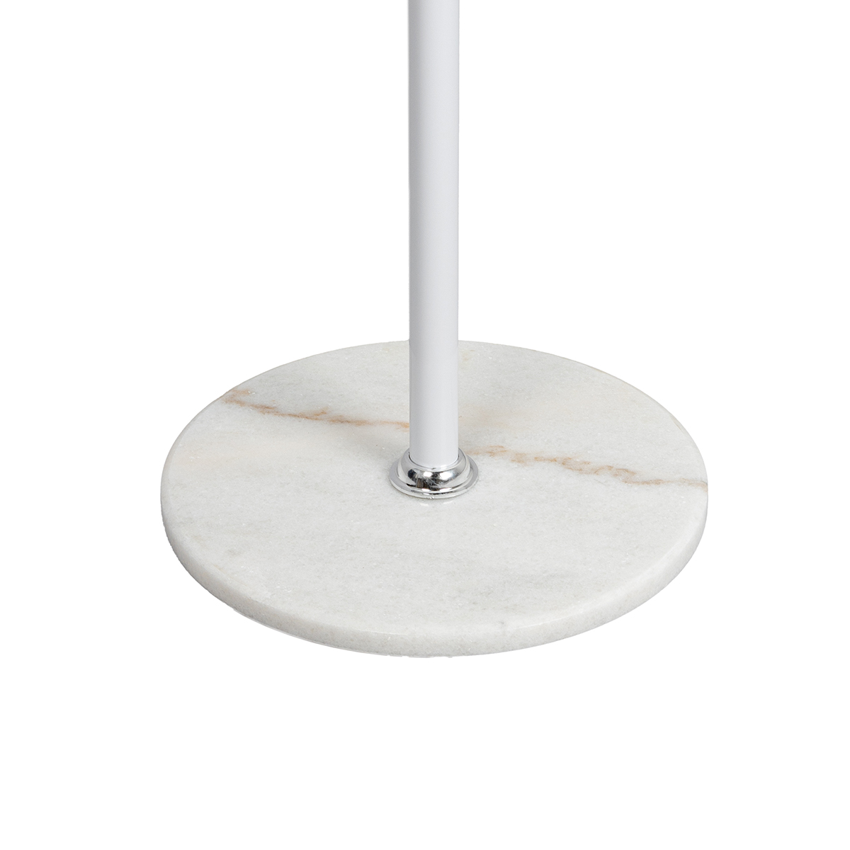 Cabide de pé branco com 6 ganchos e base em mármore 171cm,  Cabide de pé branco com 6 ganchos e base em mármore 171cm