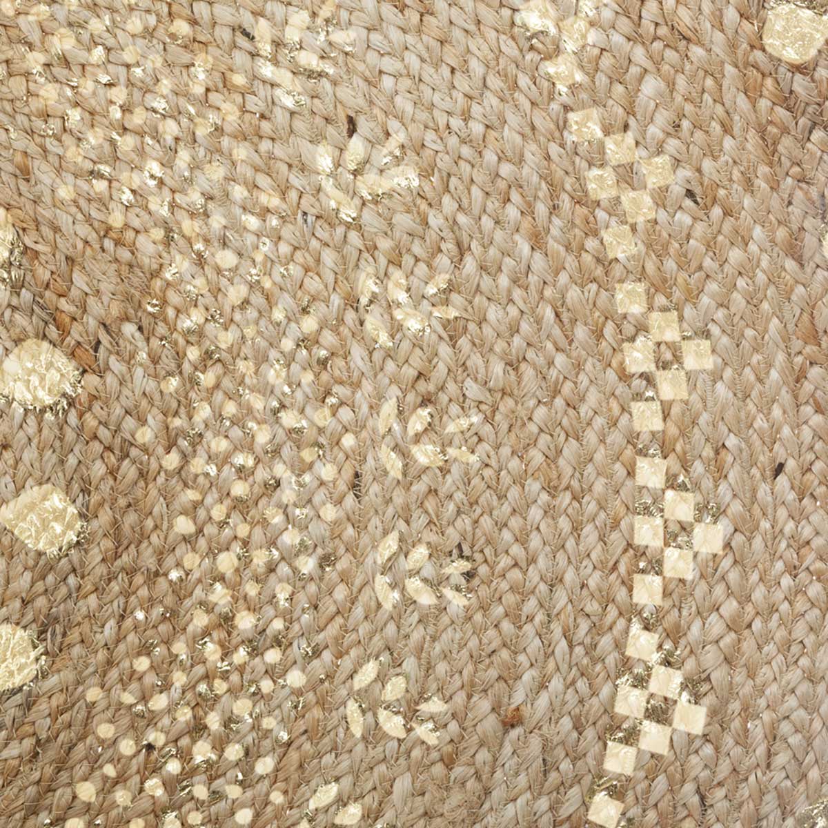 Tapete dourado em juta 115cm