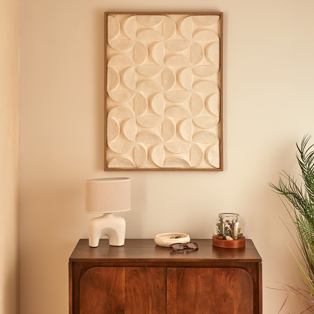 Quadro decorativo 3d  KAILANI branco 80x60cm