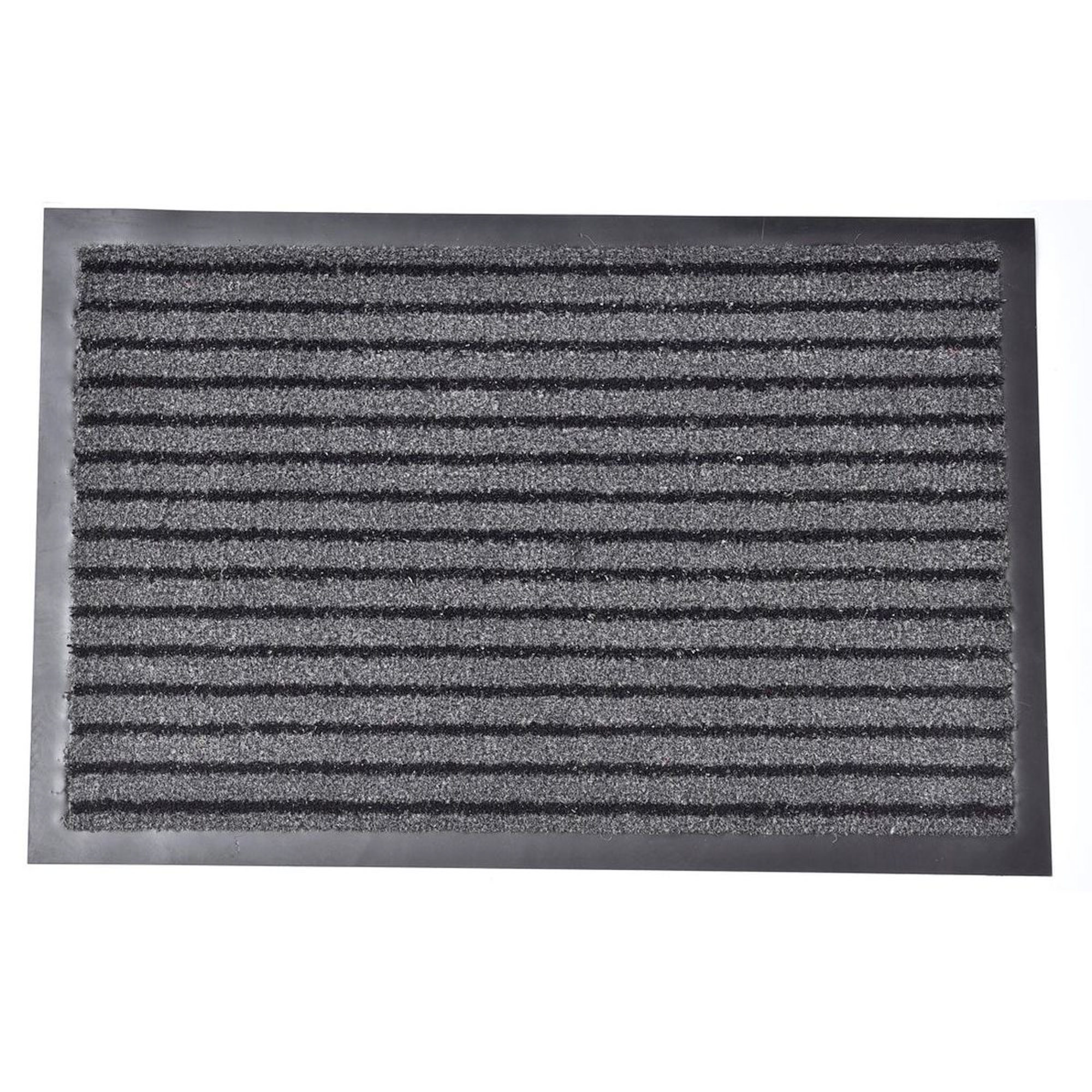 Tapete de entrada cinza e preto 40x60cm