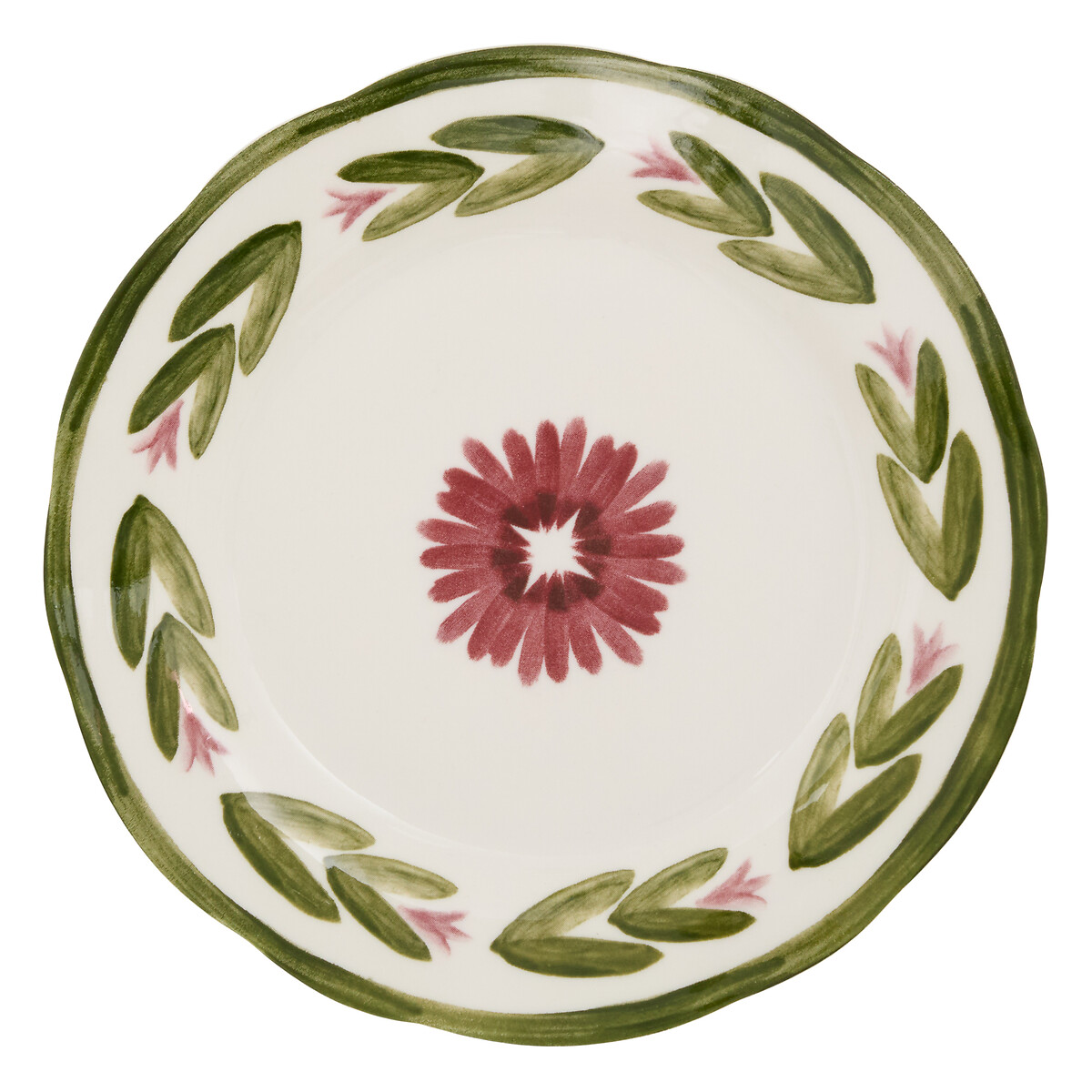 Prato de sobremesa MONA verde em porcelana 19cm