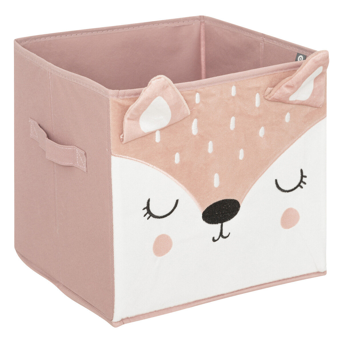 Cubo de arruma&ccedil;&atilde;o raposa rosa 29x29cm