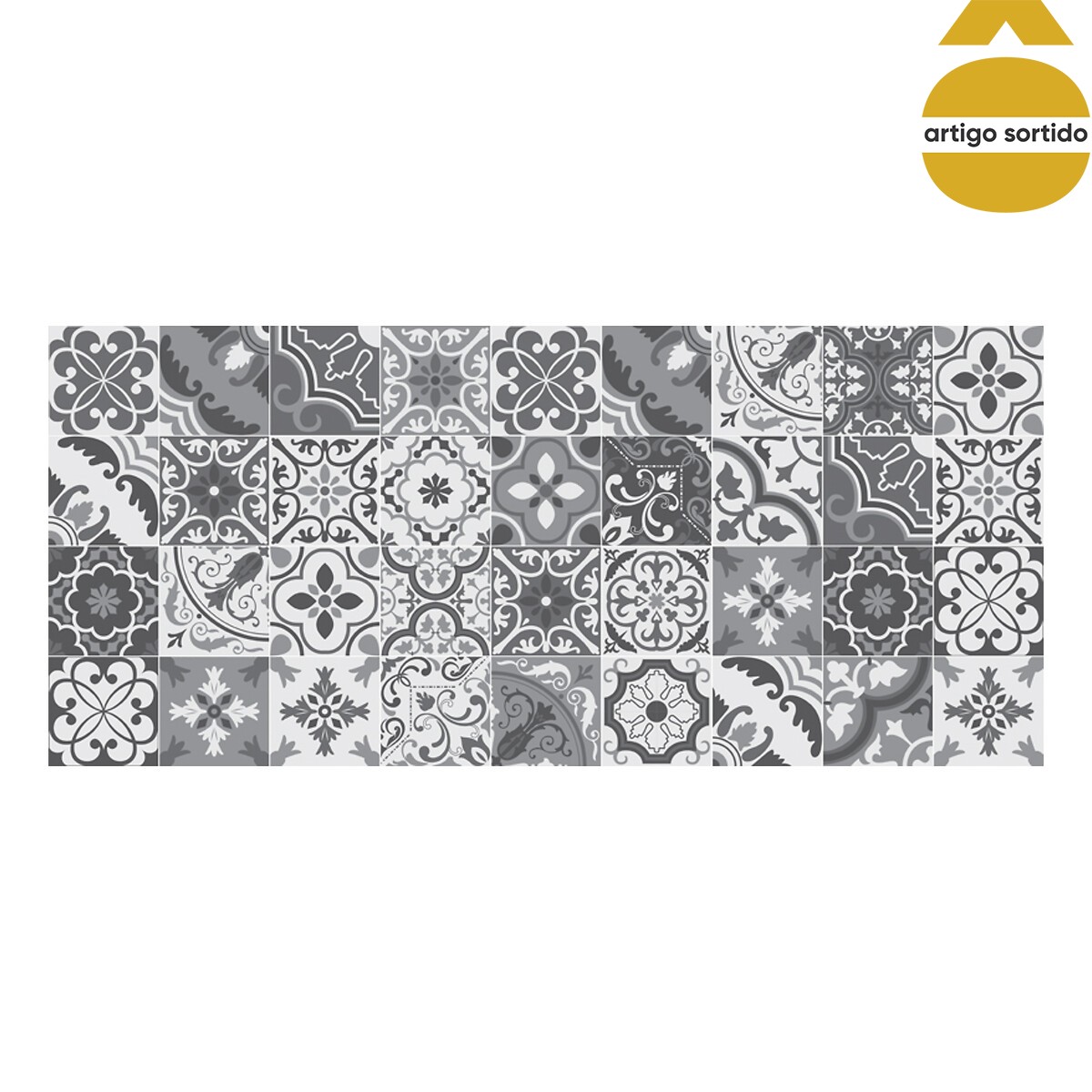 Tapete em vinil mosaico 50x112cm,  Tapete em vinil mosaico 50x112cm