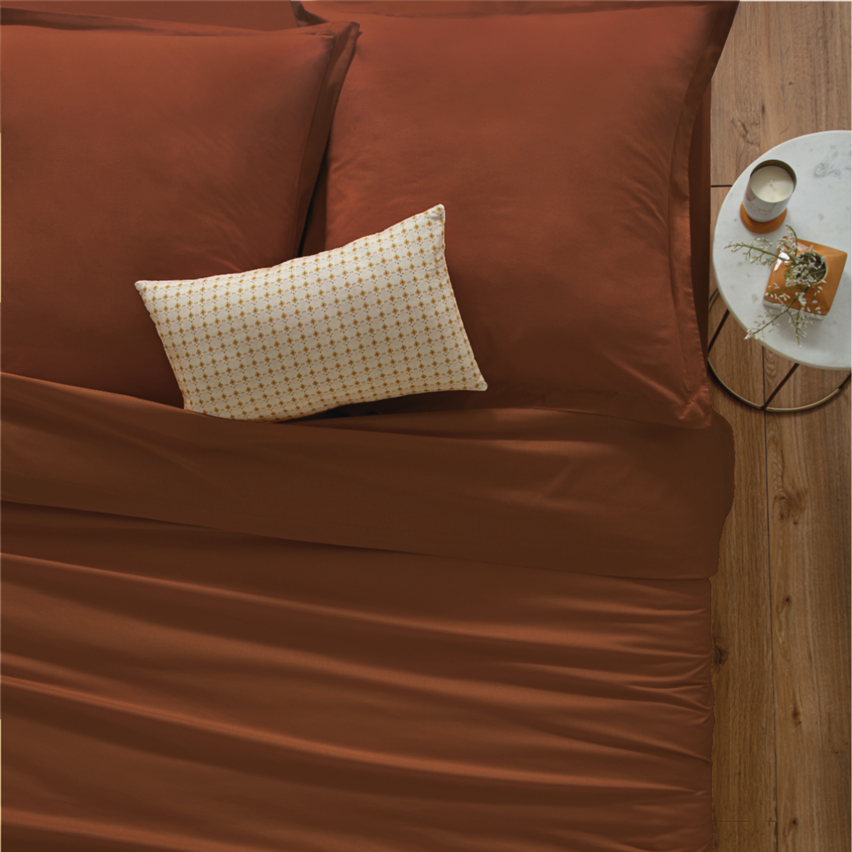 Capa terracota para almofada 63x63cm