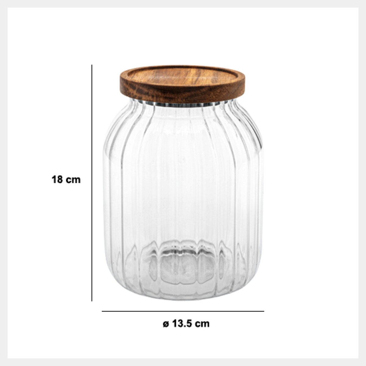 Frasco HARMONY com tampa madeira ac&aacute;cia 2l