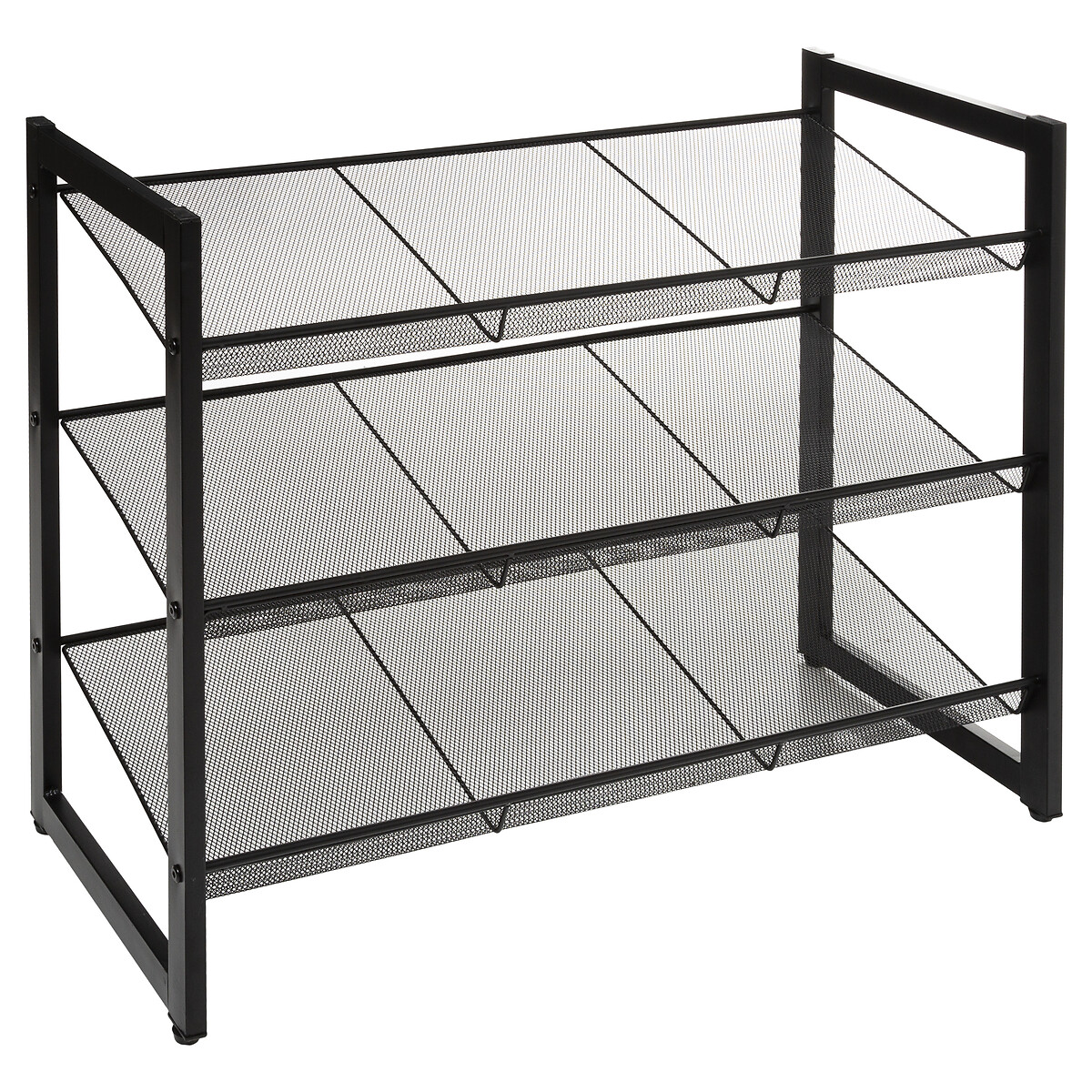 Sapateira preta de metal