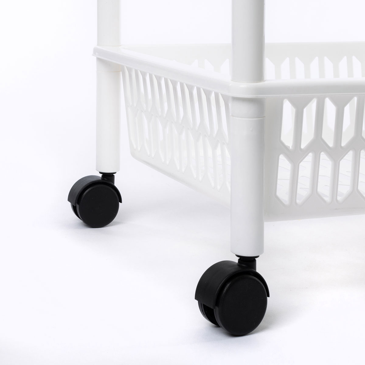 Carrinho de cozinha com 3 cestos branco