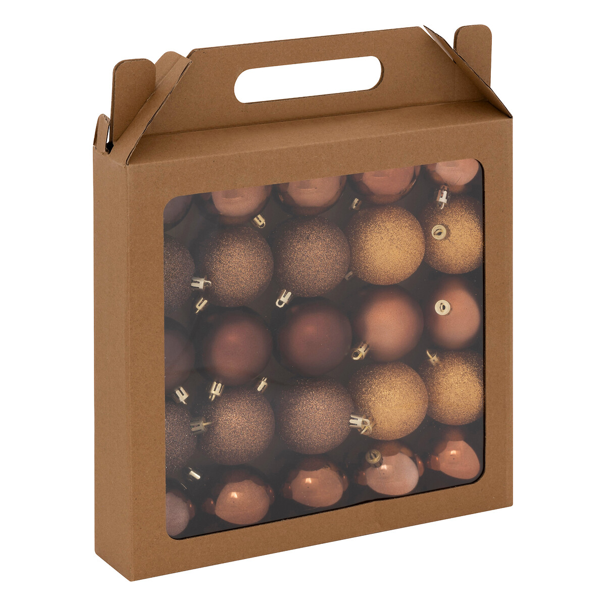Conjunto 25 bolas de natal castanho 6cm