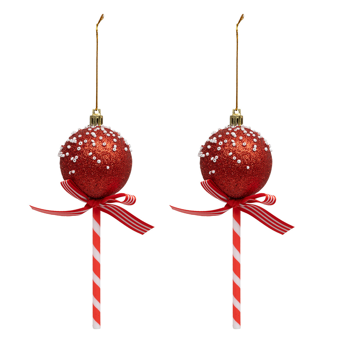 Conjunto de 2 pendurantes em forma de CAKEPOP vermelho 15cm