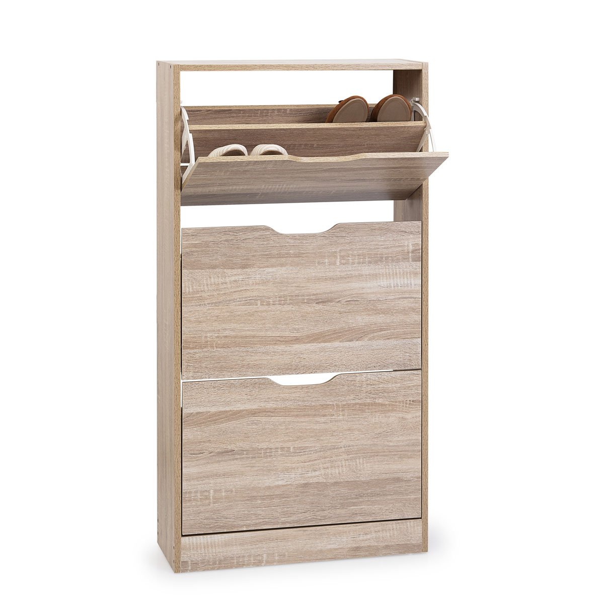Sapateira em carvalho natural com 3 gavetas