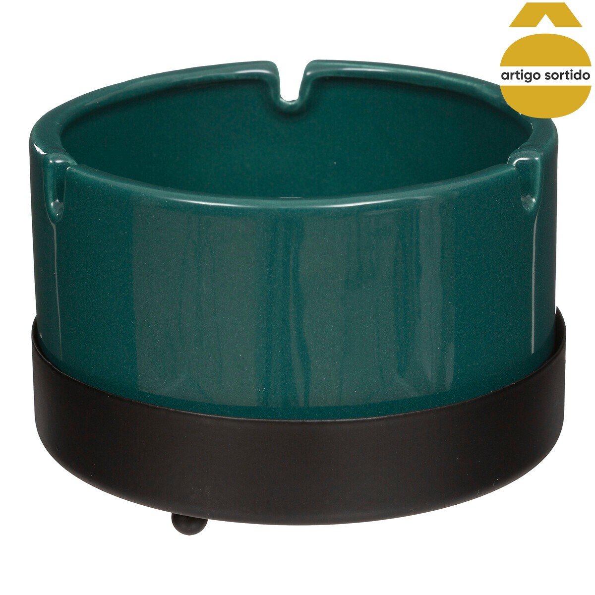 Cinzeiro CARAVANE em cer&acirc;mica e metal