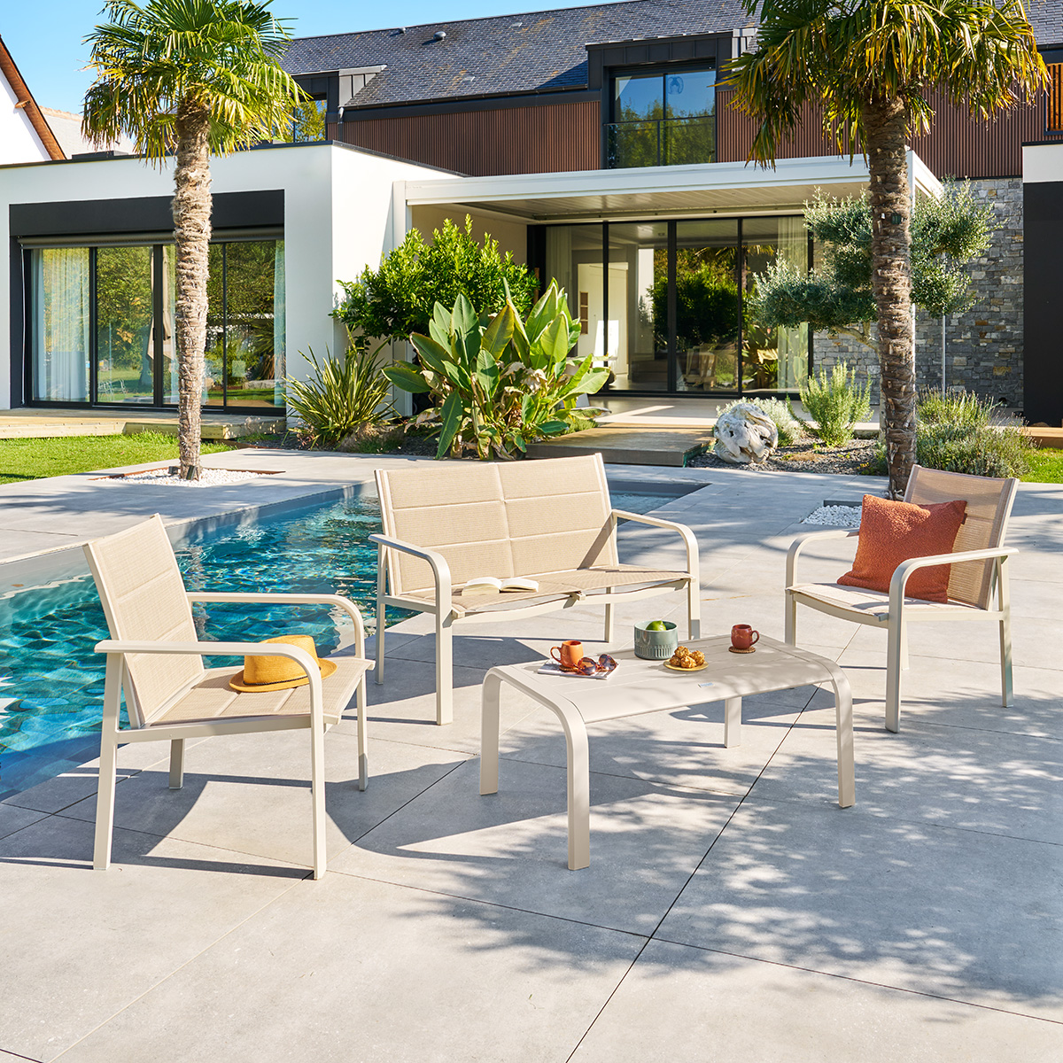 Conjunto de jardim PIAZZA argile para 4 pessoas