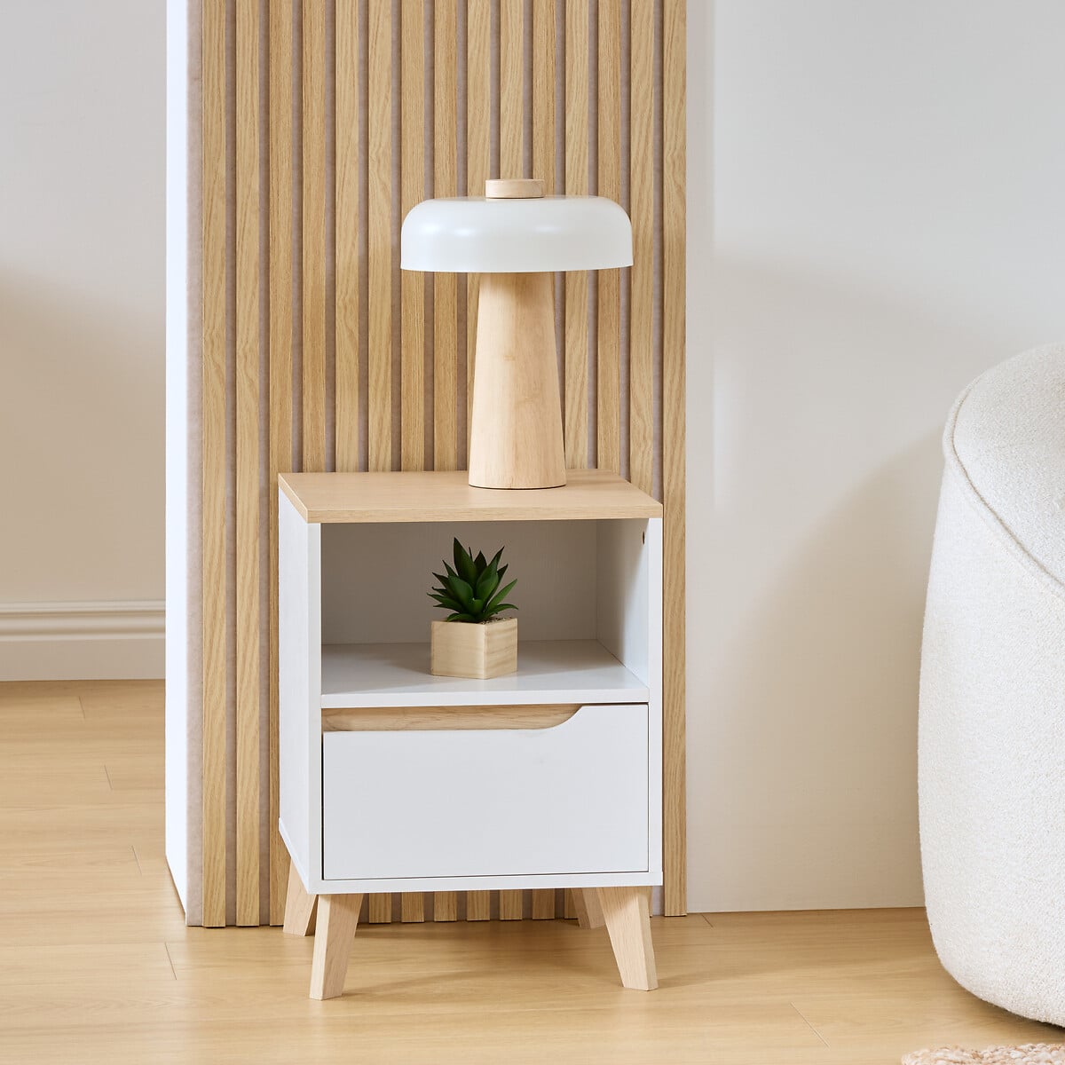 Mesa de cabeceira LUMA branco