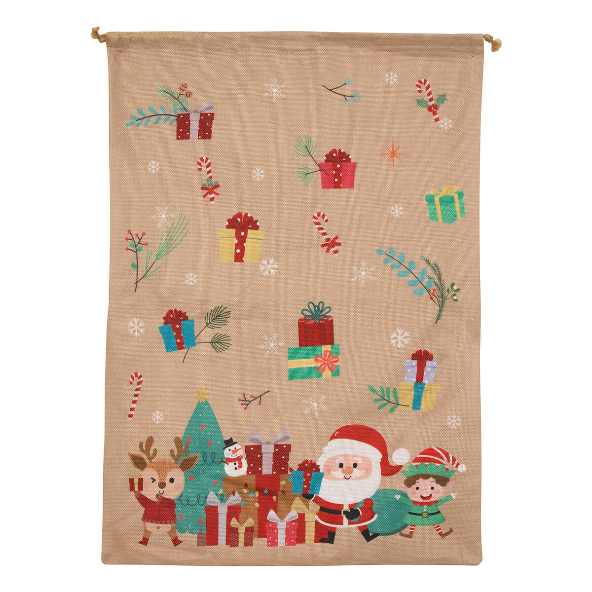 Saco para presentes com figuras natalicias 70cm