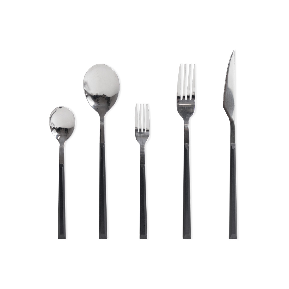 Colher de sobremesa inox com cabo preto