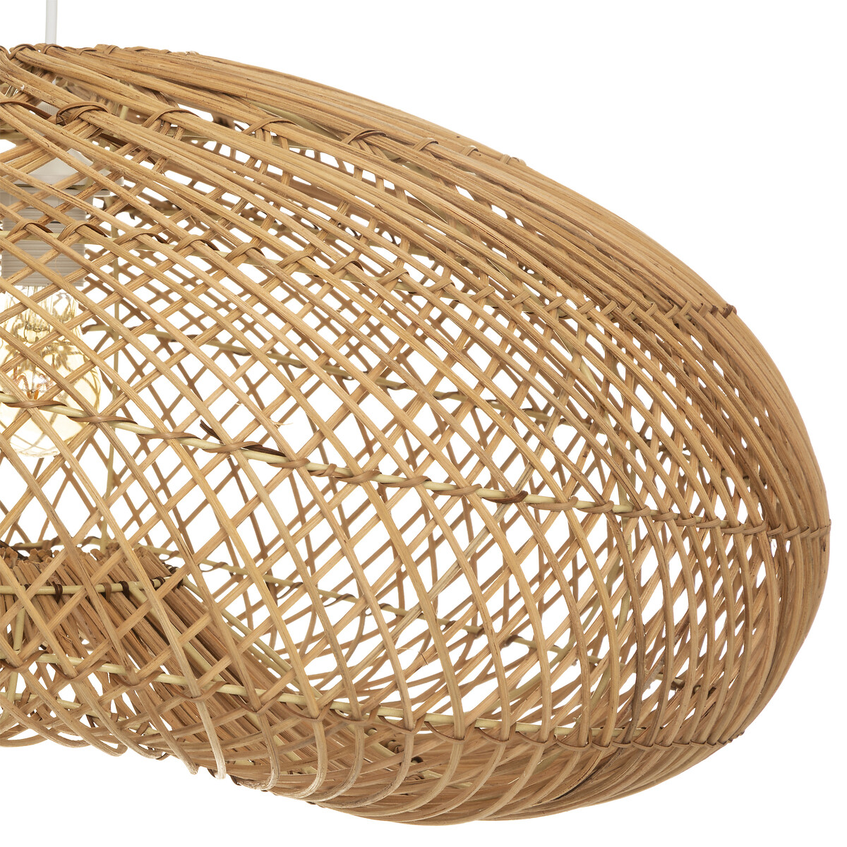Candeeiro de teto JENY bege em rattan 68cm