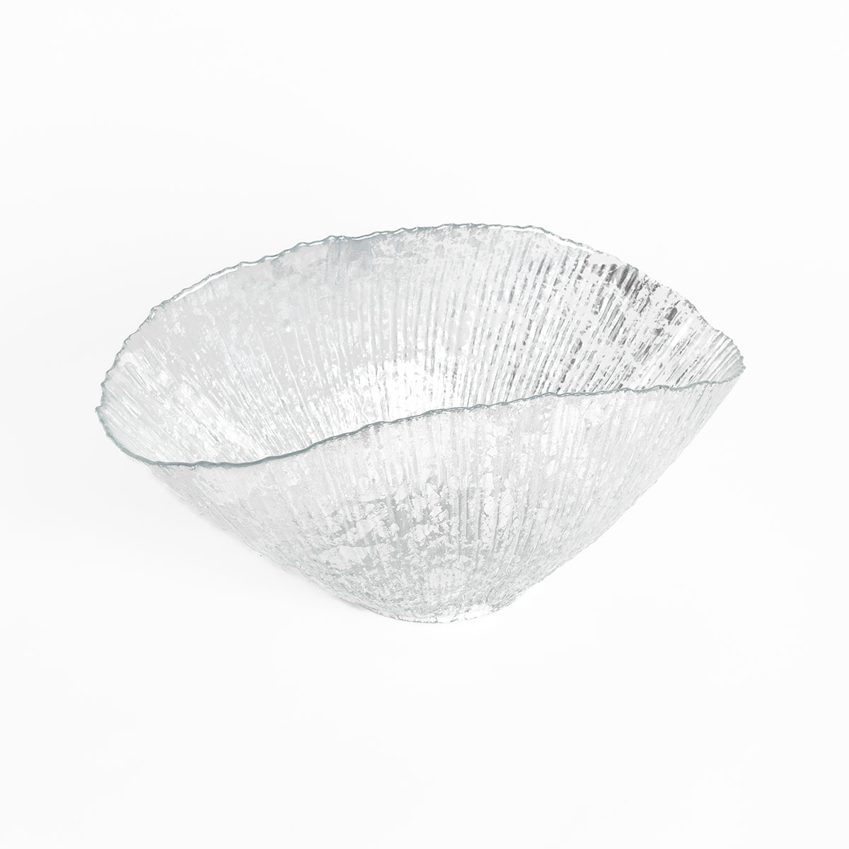 Centro de mesa prateado em vidro 20x36cm