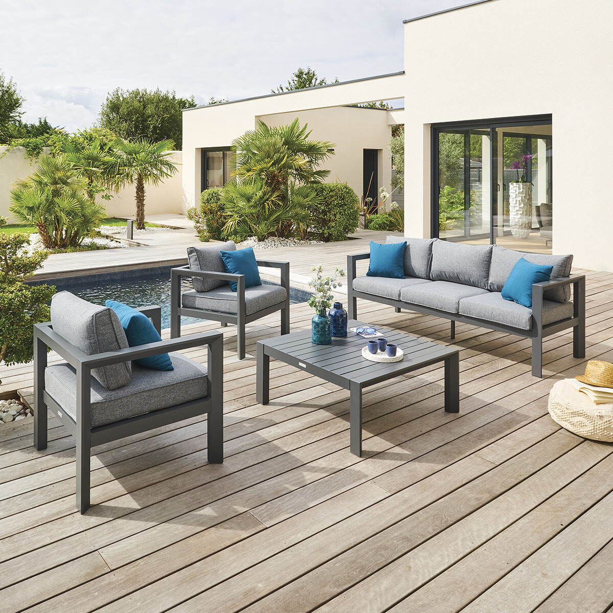 Conjunto de jardim &Eacute;VASION cinza escuro