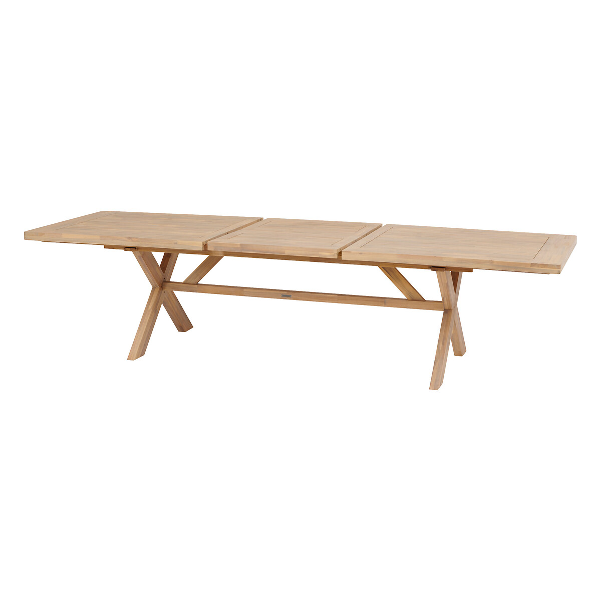 Mesa extens&iacute;vel Xenia em madeira ac&aacute;cia