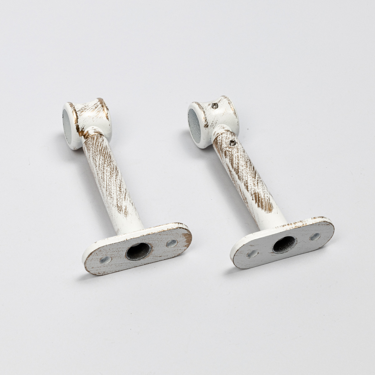 Conjunto 2 suportes branco/ouro 90mm