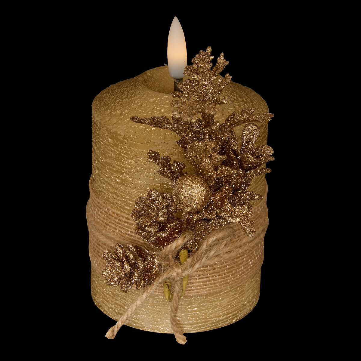 Vela dourado com 1 led