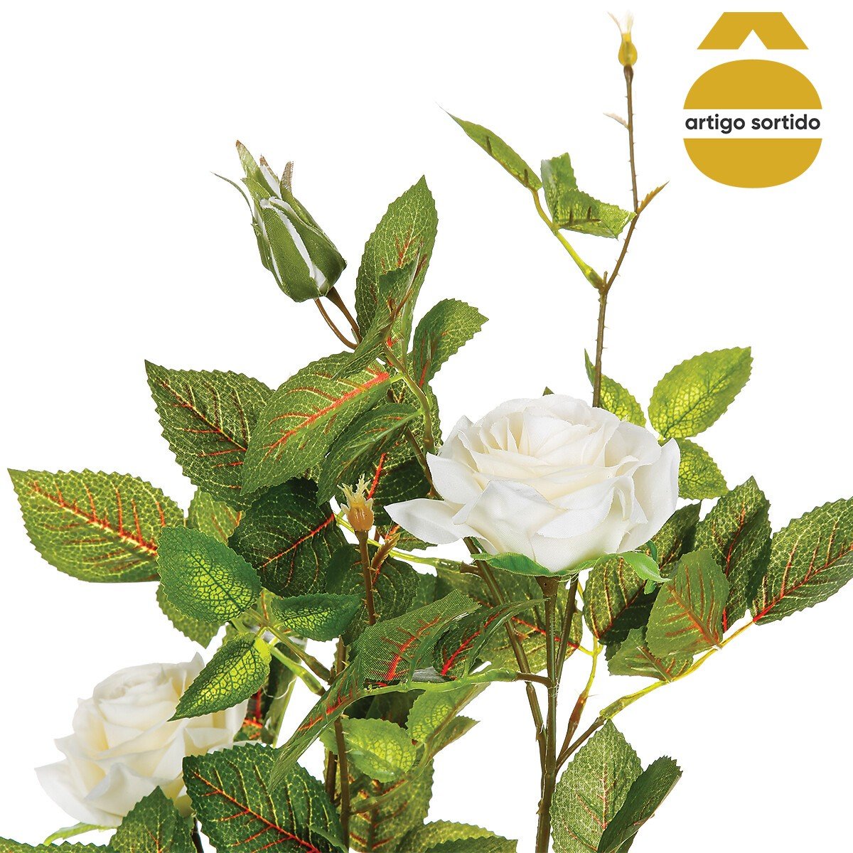 Vaso com roseira artificial 50cm