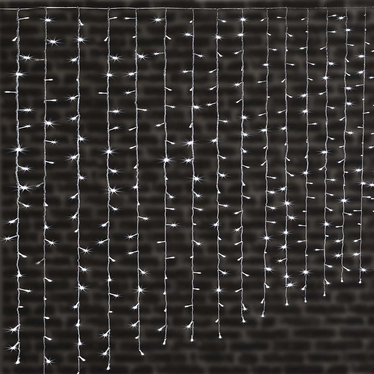 Cortina luminosa de natal branco frio 400 leds