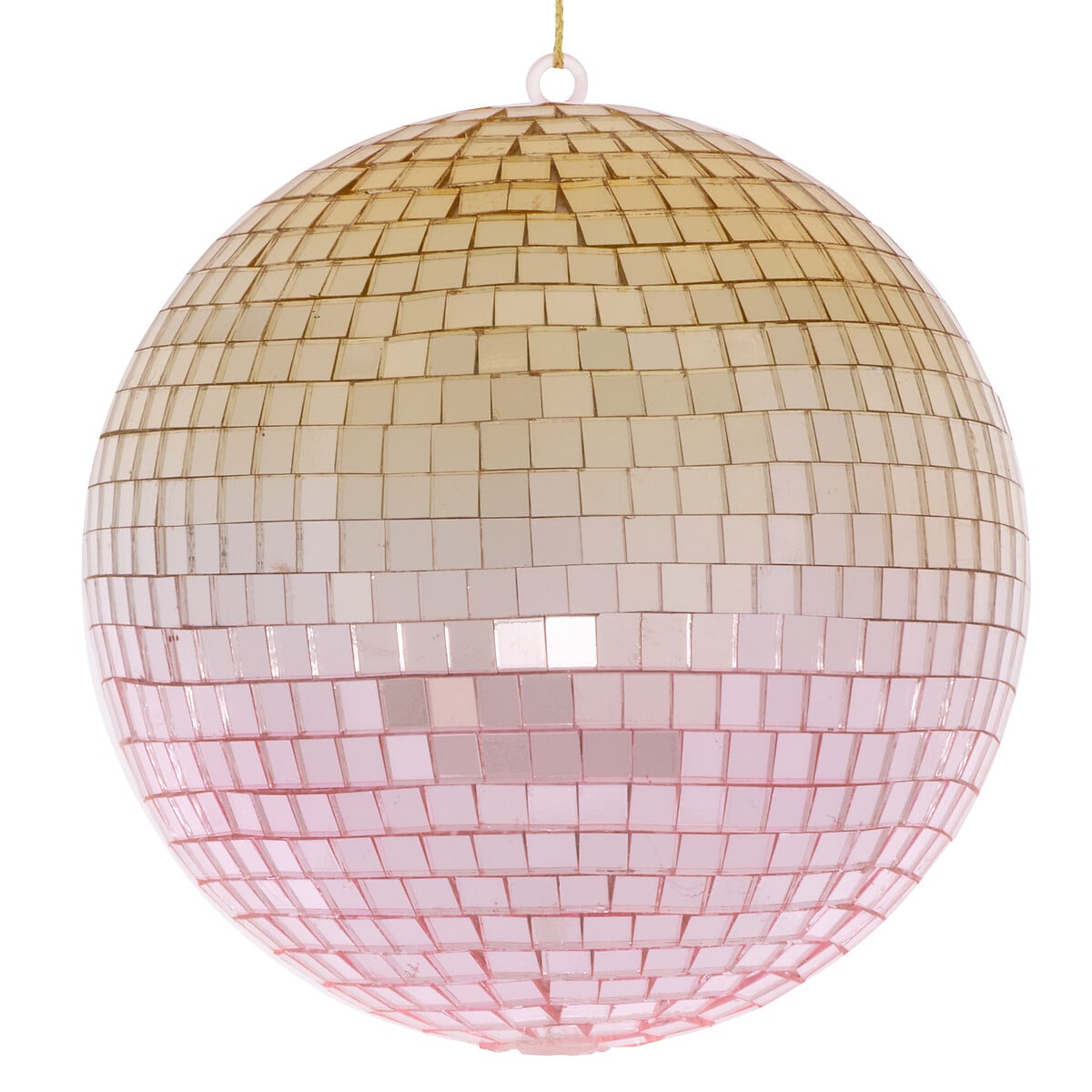 Bola de natal espelhos rosa e dourado 10cm
