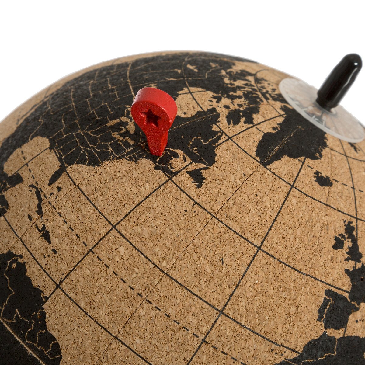 Globo em cortiça 20x15cm com suporte de metal