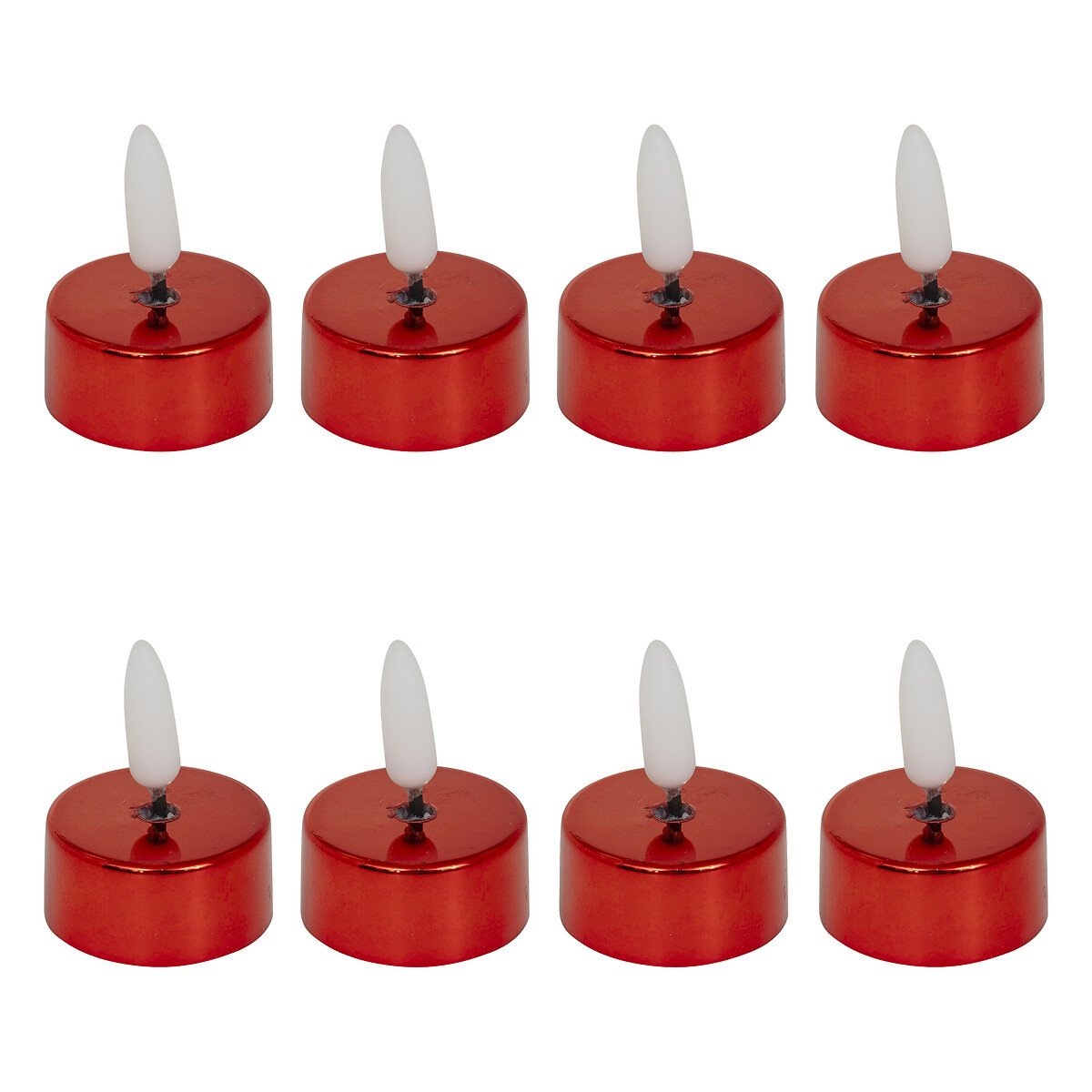 Conjunto de 8 velas led vermelho