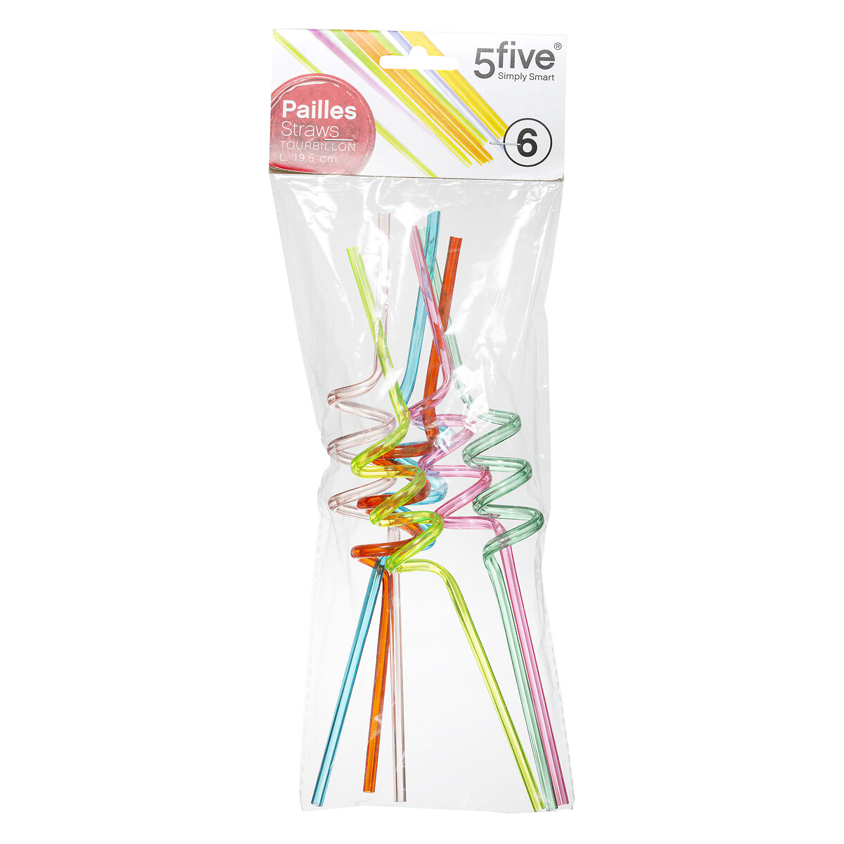 Conjunto de 6 palhinhas coloridas