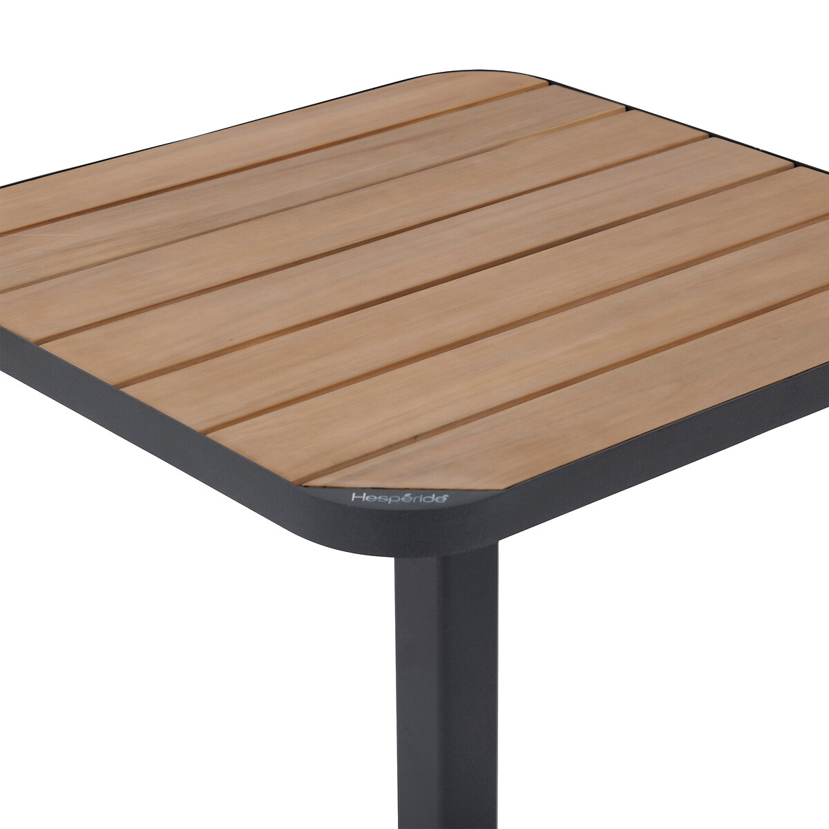Mesa de exterior bistr&ocirc; TYLA em alum&iacute;nio e madeira ac&aacute;cia