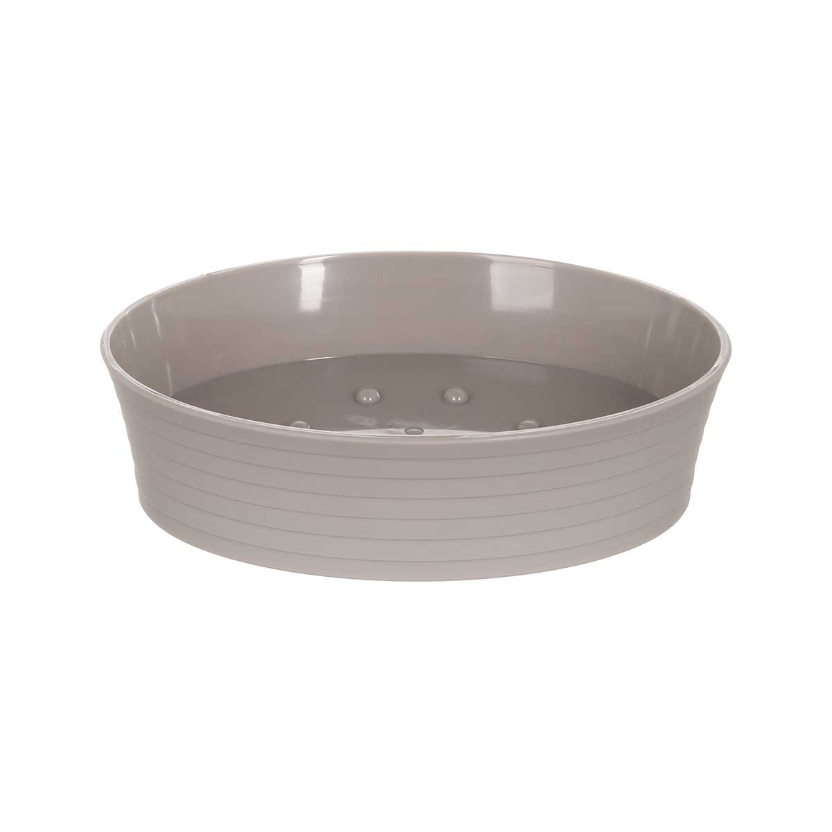 Conjunto de 3 acess&oacute;rios wc riscas taupe