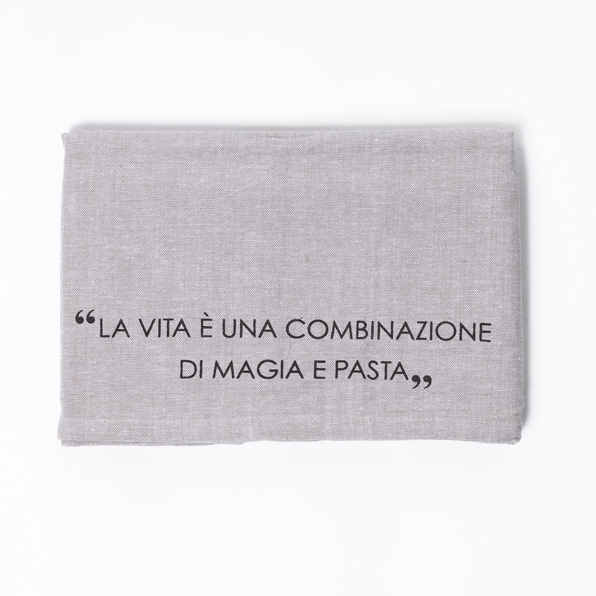 Frente a frente com frase taupe 50x140cm